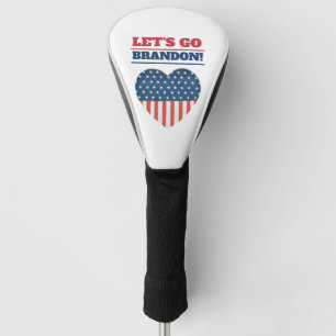 "Let's Go Brandon!" Heart American Flag Golf Head Cover