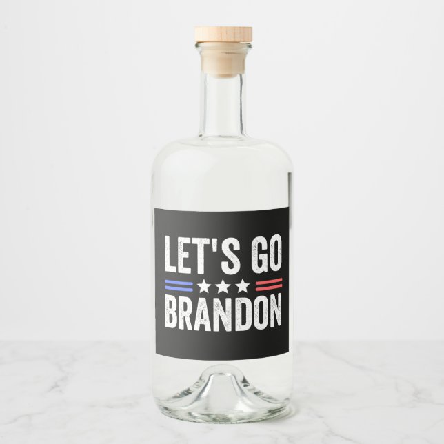 Let's Go Brandon Liquor Bottle Label (Front)