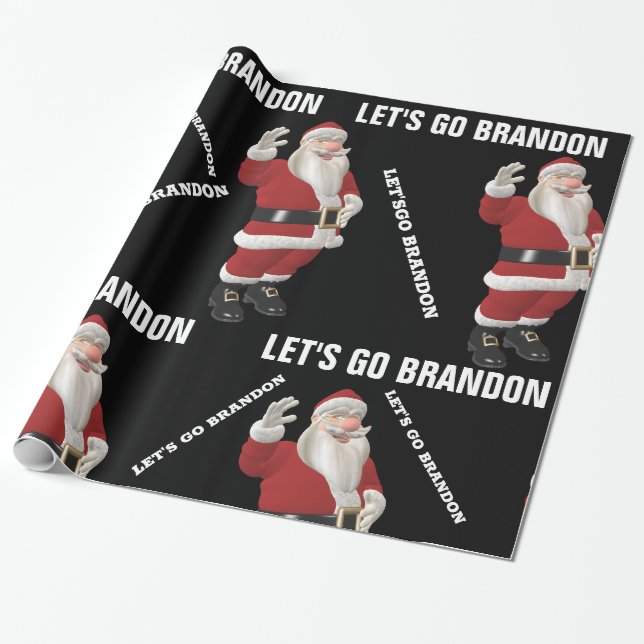 LET'S GO BRANDON SANTA CHRISTMAS Wrapping Paper (Unrolled)
