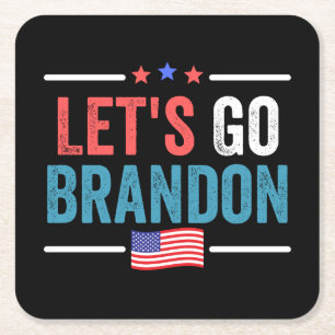 Let's Go Brandon Square Paper Coaster