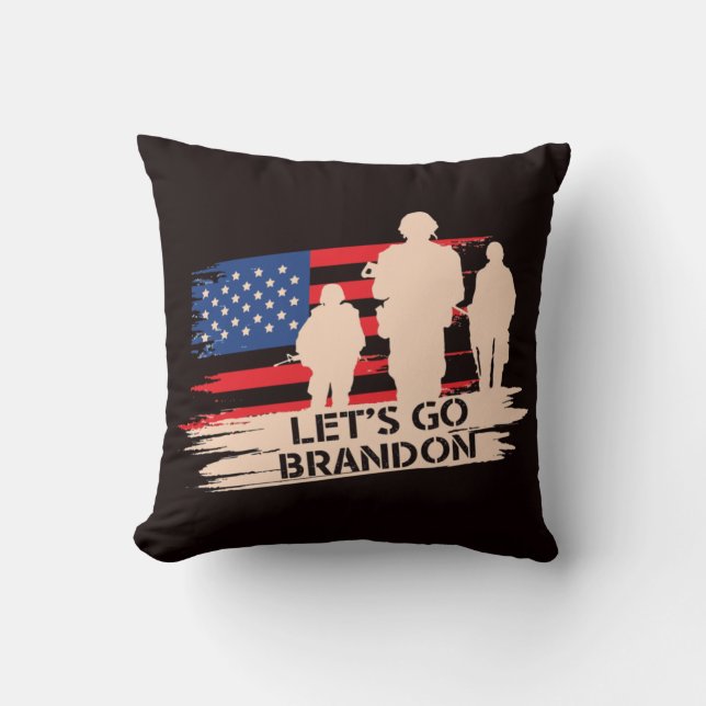 Let's Go Brandon Throw Pillow (Front)