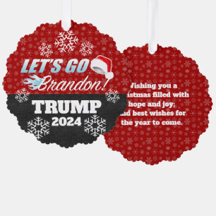 Lets Go Brandon Trump 2024 Ornament Card