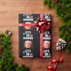 LET'S GO BRANDON TRUMP BIRTHDAY  WRAPPING PAPER