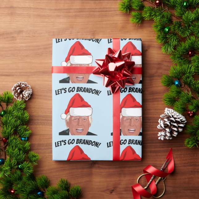 LET'S GO BRANDON! TRUMP CHRISTMAS  WRAPPING PAPER (Holiday Gift)