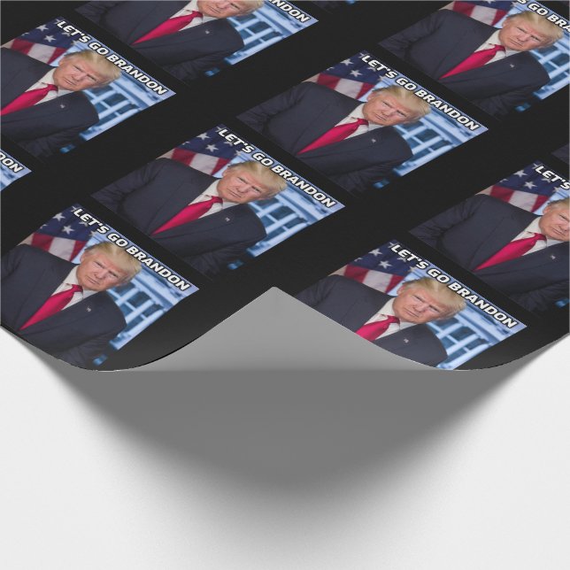 LET'S  GO BRANDON TRUMP WRAPPING PAPER (Corner)
