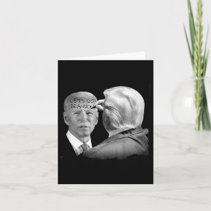Lets Go Brandon Trump Writes On Bidens Forehead  Card