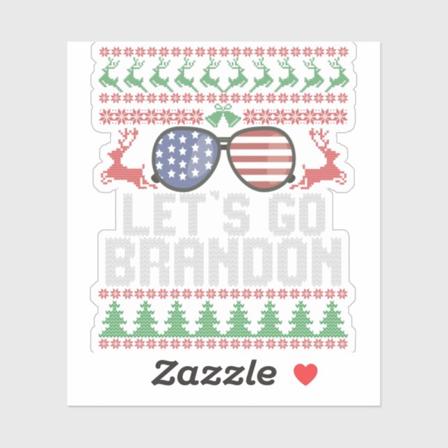 Let's go Brandon Ugly Christmas Sweater Patriotic (Sheet)