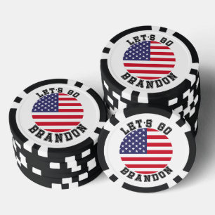 Let's Go Brandon USA Stars Flag Poker Chips