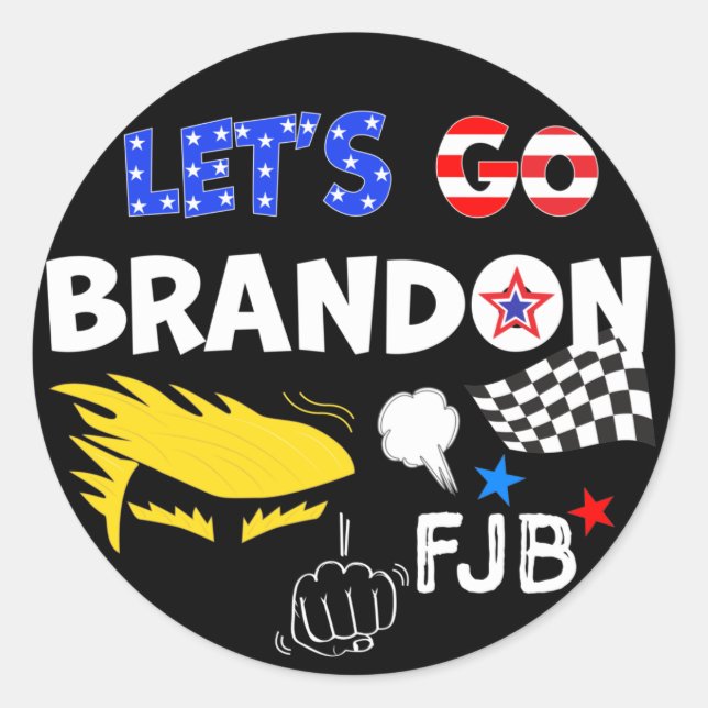 LETS GO BRANDON With TRUMP Classic Round Sticker (Front)