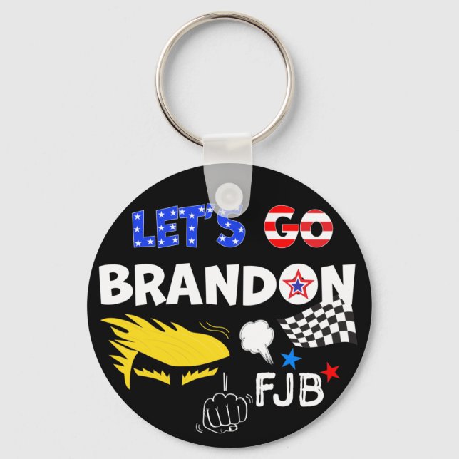 LETS GO BRANDON With TRUMP Keychain (Front)