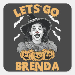 Let's Go Brenda Spooky Halloween Kamala Harris  Square Sticker