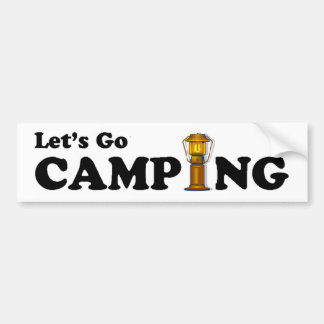Let's Go Camping Lantern Bumper Sticker