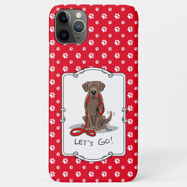 Let's Go! Chocolate Lab Labrador Retriever Funny Case-Mate iPhone Case (Back)