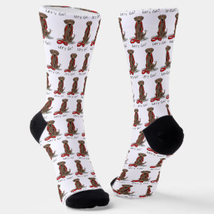 Let's Go! Chocolate Lab Labrador Retriever Funny Socks