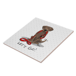 Let's Go! Chocolate Lab Labrador Retriever Funny Tile