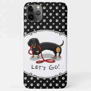 Let's Go! Dachshund Dog (black and tan) Funny cute iPhone 11 Pro Max Case