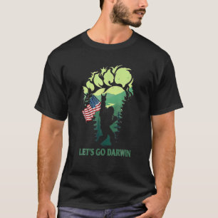 Let's Go Darwin Bigfoot American Flag T-Shirt