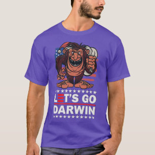 Let's Go Darwin USA Flag Vintage Bigfoot Sasquatch T-Shirt