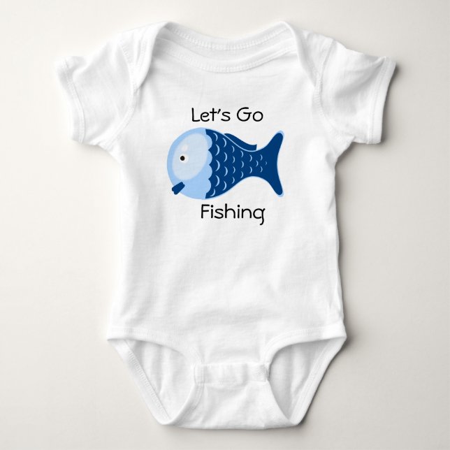 Let's Go Fishing Baby One Piece Tee (Front)