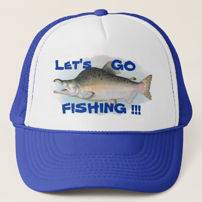 Let's Go Fishing Humpback Salmon Fishing Hat (Front)