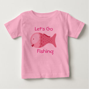 Let's Go Fishing Pink Baby One Piece Tee