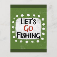 Let's Go Fishing Postcard