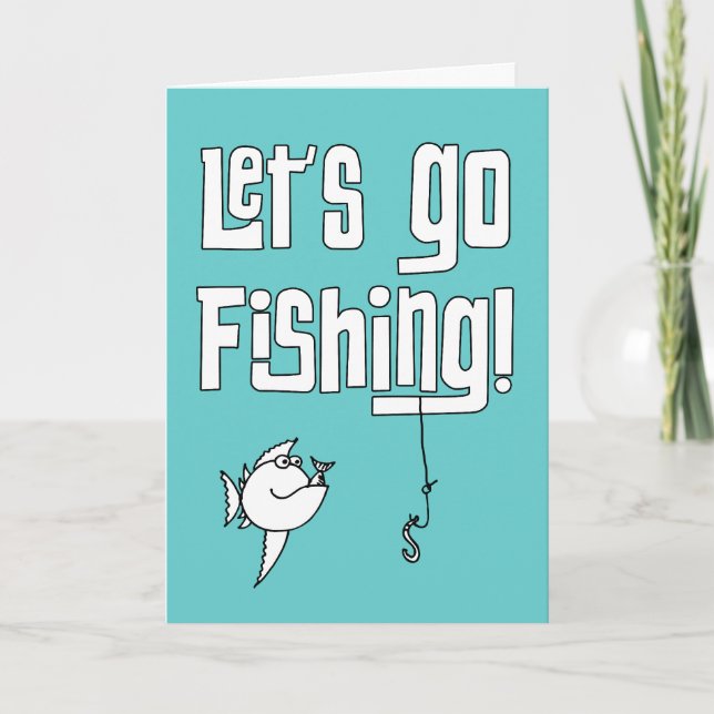 Let's go fishing (You colour it!) Card (Front)