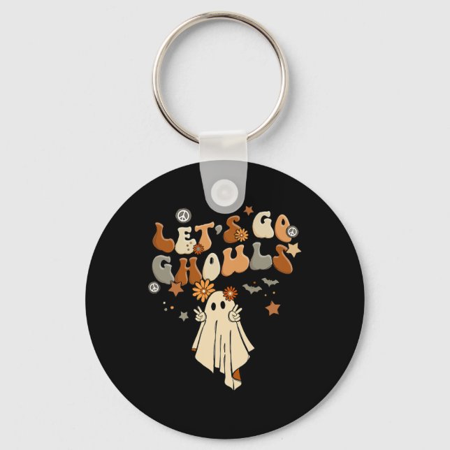 Let's Go Ghouls Comfy Halloween Cozy Autum  Fall  Keychain (Front)