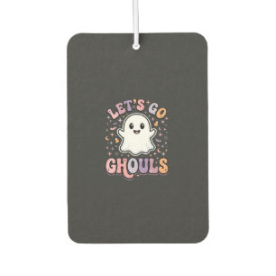 Lets Go Ghouls Cute Halloween Ghost Graphic Design Air Freshener