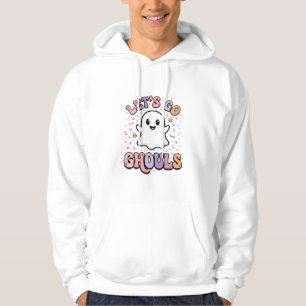 Lets Go Ghouls Cute Halloween Ghost Graphic Design Hoodie