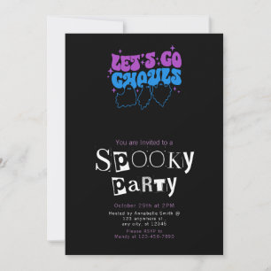 Let's Go Ghouls Ghosts Stars Halloween Party Invitation