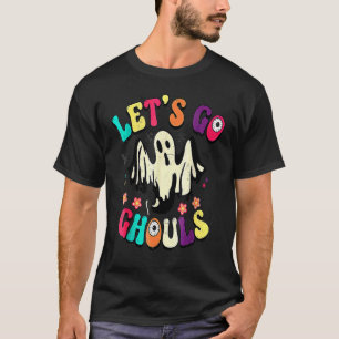 Lets Go Ghouls Groovy Halloween Ghost  Holiday T-Shirt