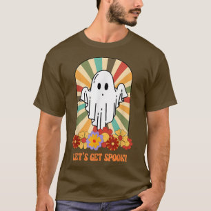 Lets Go Ghouls Groovy Vibes Floral Ghost Costume H T-Shirt