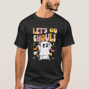 Lets Go Ghouls Halloween Ghost Groovy Retro 70s Hi T-Shirt