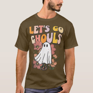 Lets Go Ghouls Halloween Ghost Groovy Retro 70s Hi T-Shirt