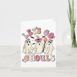Let's Go Ghouls Halloween Ghost Outfit Costume Ret Card