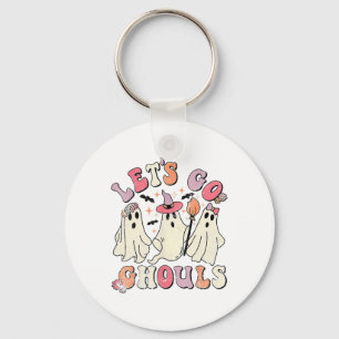 Let's Go Ghouls Halloween Ghost Outfit Costume Ret Keychain