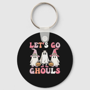 Let's Go Ghouls Halloween Ghost Outfit Costume Ret Keychain
