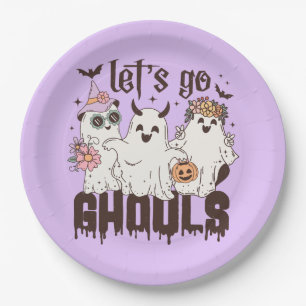 Let's Go Ghouls Halloween Paper Plate
