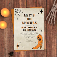 Let's Go Ghouls Halloween Party Cowboy Boot