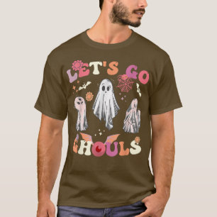 Let's Go Ghouls Halloween Shirt Retro Groovy Ghost