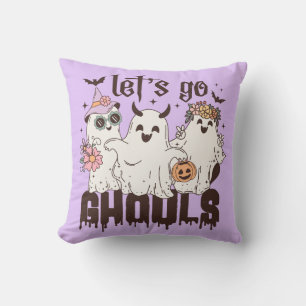 Let's Go Ghouls Halloween Throw Pillow