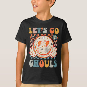 Let's Go Ghouls Hippie Smile Face Retro Halloween T-Shirt