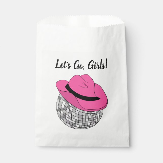 Let's Go Girls Disco Cowgirl Bachelorette Party Favour Bag (Front)