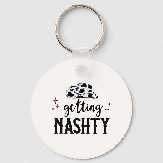 Let's Go Girls Getting Hitched Nashty Bride Gettin Keychain (Front)