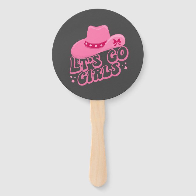 Let's Go Girls, Girls Trip, Retro Graphic Hand Fan (Front)