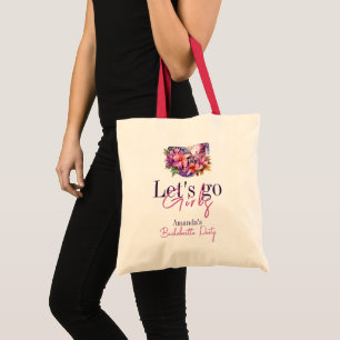 Let's Go Girls Pink Last Disco Bachelorette Party Tote Bag