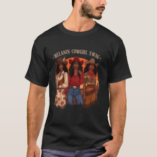 Let's Go Girls Retro Western Country Melanin Cowgi T-Shirt