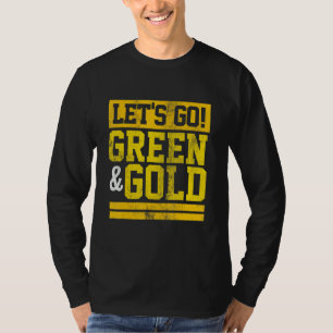 Let's Go Green & Gold Team Favorite Colors Vintage T-Shirt
