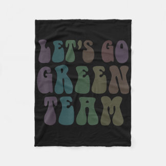 Lets Go Green Team Retro War Game 60s Summer Camp Fleece Blanket